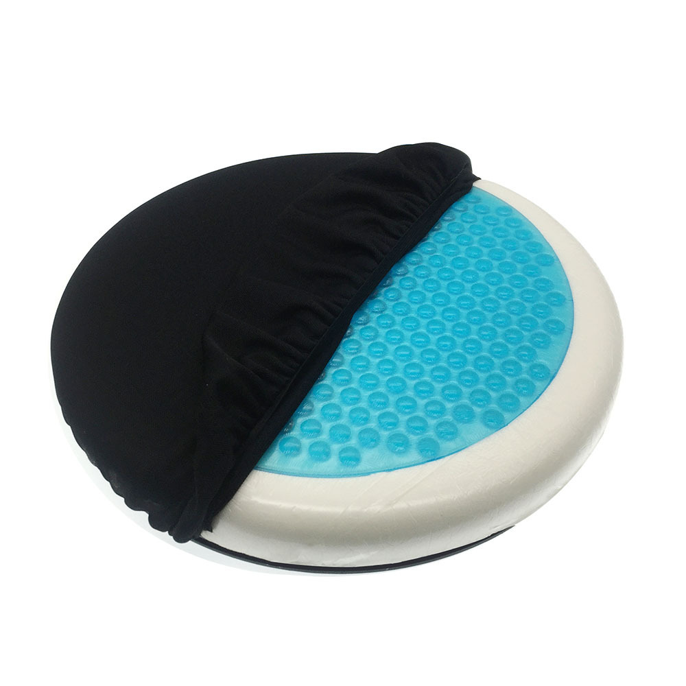 Comfortable Adult Car Chair Cool Gel Enhanced Memory Foam Seat Cushion Pillow 360 Degree Rotating Round Silicone Color Box