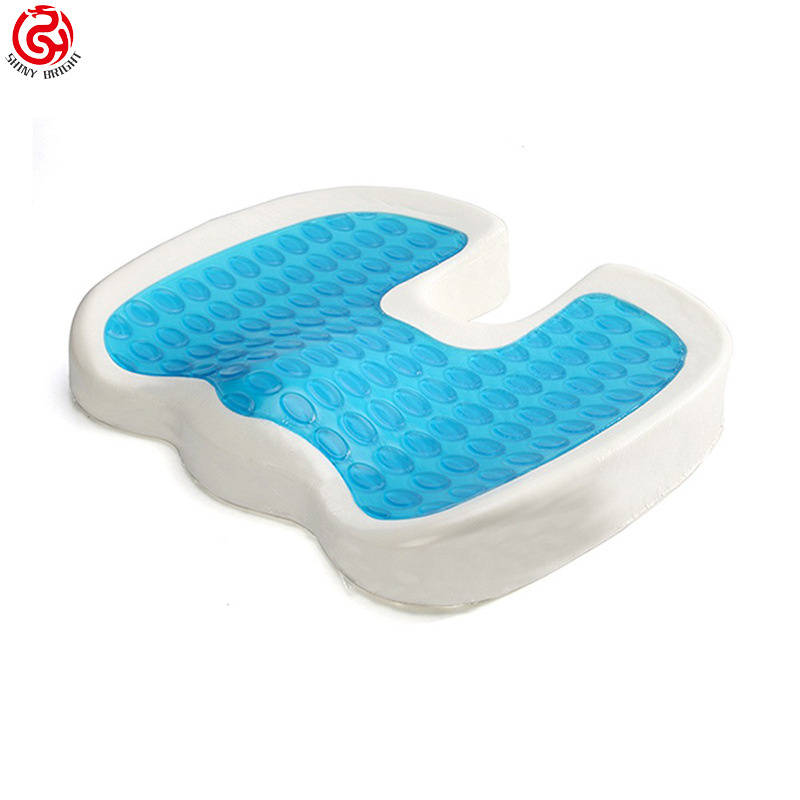 Comfort Coccyx Orthopedic Blood Circulation Chair Wheelchair Cooling Gel Enhanced Memory Foam Seat Cushion with Removable Cover