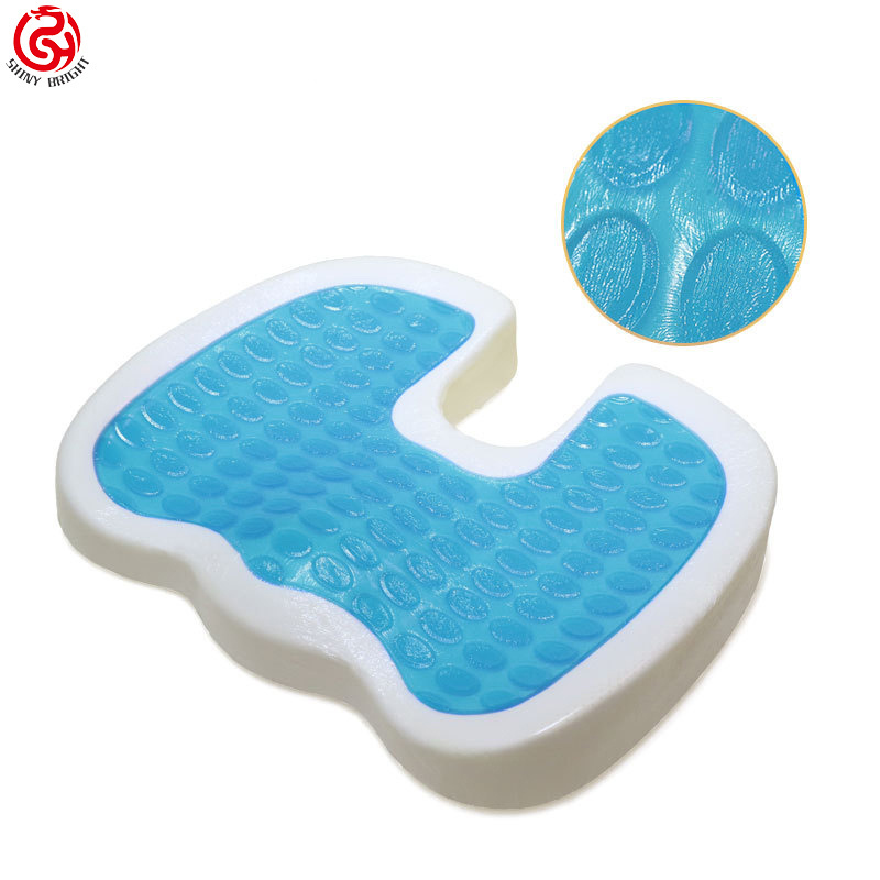 Comfort Coccyx Orthopedic Blood Circulation Chair Wheelchair Cooling Gel Enhanced Memory Foam Seat Cushion with Removable Cover