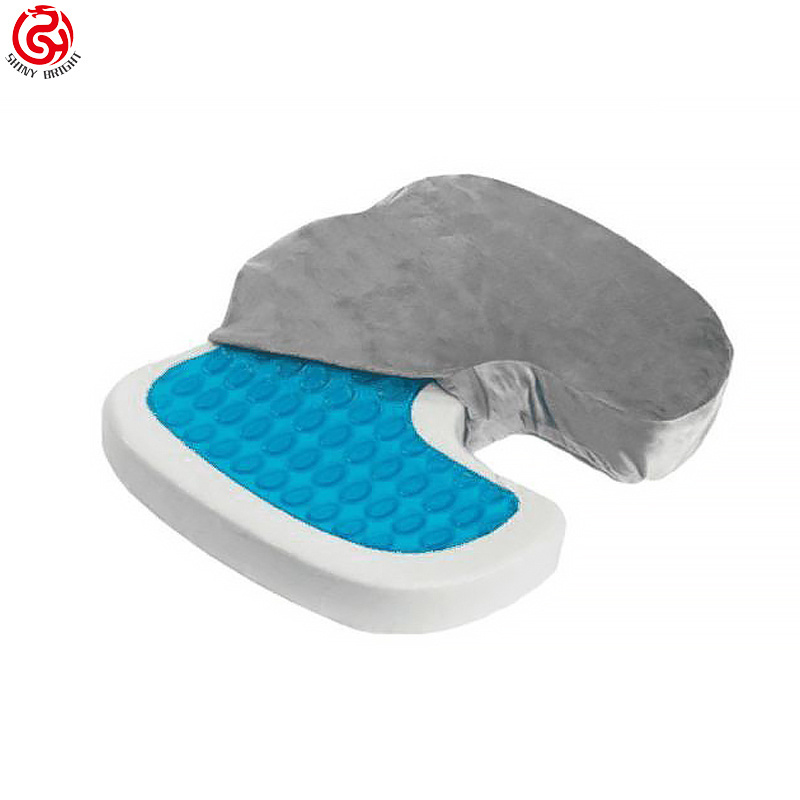 Comfort Coccyx Orthopedic Blood Circulation Chair Wheelchair Cooling Gel Enhanced Memory Foam Seat Cushion with Removable Cover