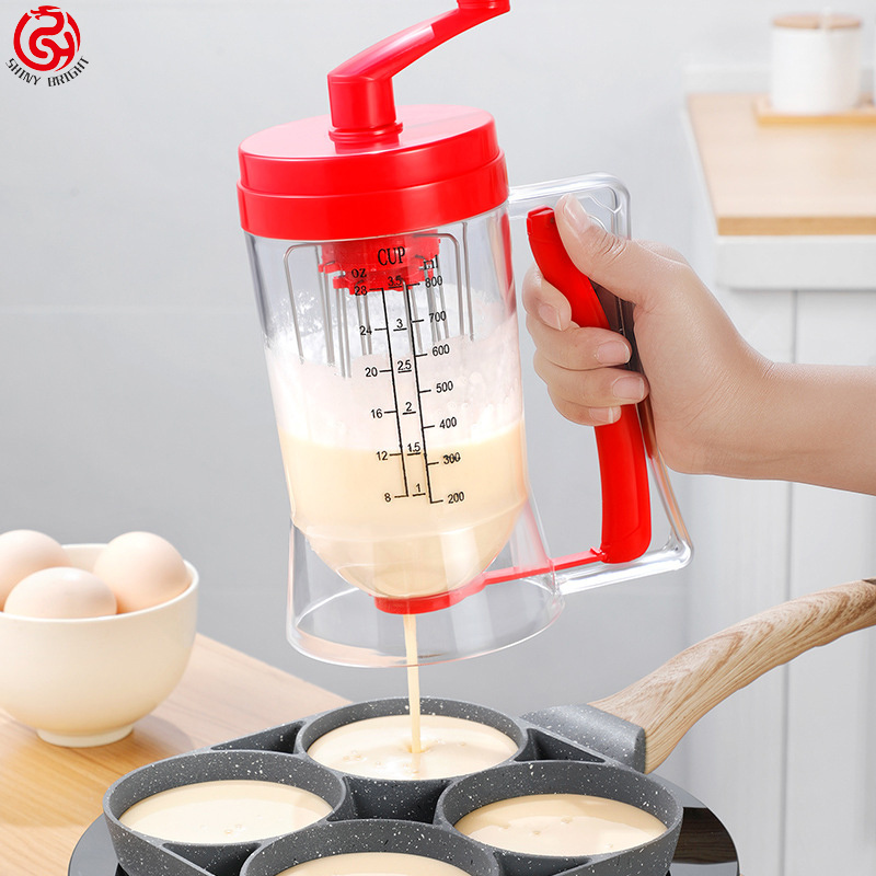 Plastic Pancake Batter Dispenser Muffin Batter Funnel Separator with Measuring Label