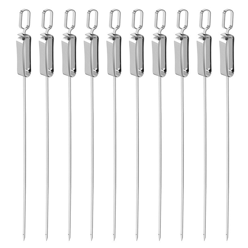 Food Safe Hot Sale Bbq Skewers Premium Quality Stainless Steel Kabob Skewers Chicken Wings Skewers