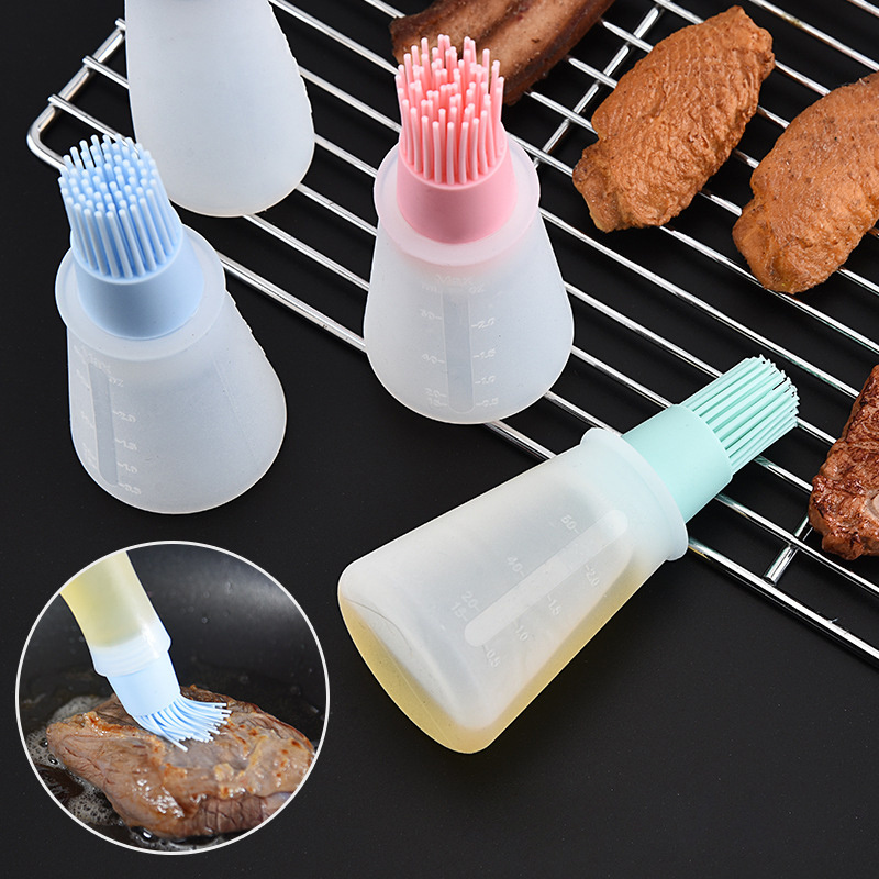 Hot Product Fashion Creative Silicone Oil Bottle Brush Barbecue Oil Brush Kitchen Gadget Barbecue Seasoning Brush