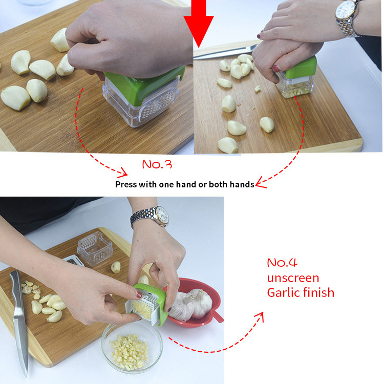 Multifunction Vegetable Cutter Garlic Cutter Garlic Presser Crusher Plastic Environmentally Kitchen Gadget Garlic Presser