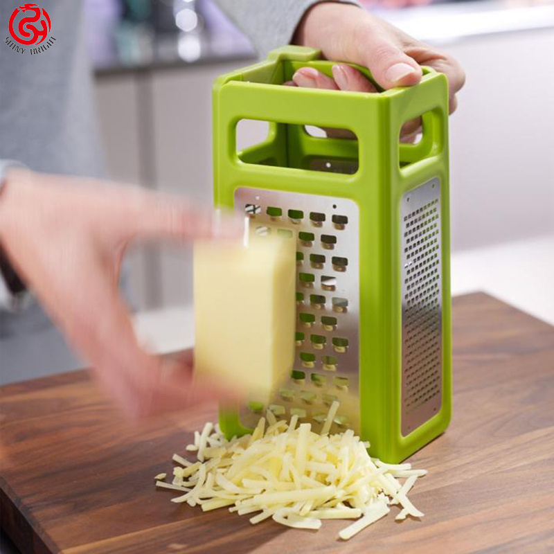 Multi-functional Stainless Steel Professional Coconut Cassava Grater Box 4 Sided Manual Kitchen Vegetable Cheese Grater