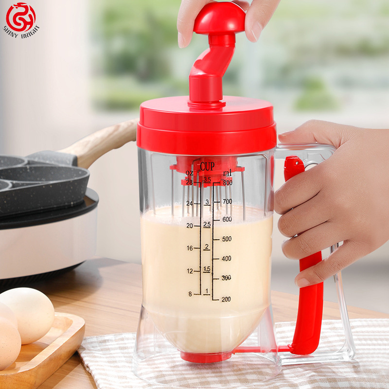 Plastic Pancake Batter Dispenser Muffin Batter Funnel Separator with Measuring Label