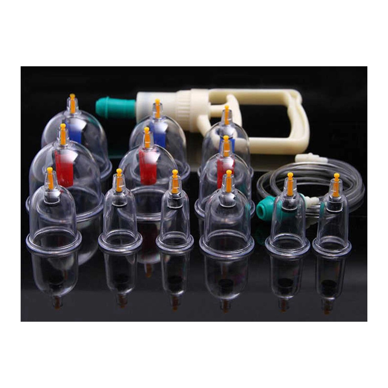 Chinese Tradition Hijama Therapy Massager Cupping Set 12pcs Plastic Cupping Hijama Vacuum Suction Cupping Set