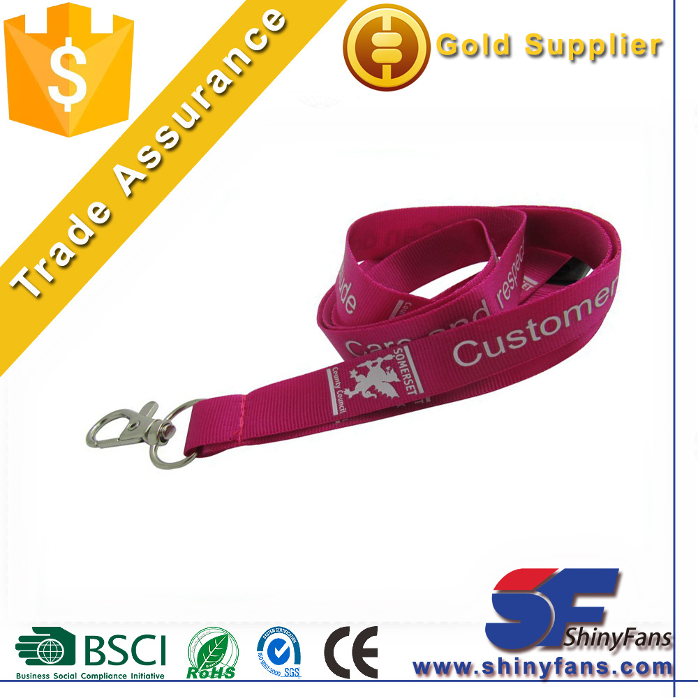 Cheap Polyester Plain Lanyard with a metal clip and a breakaway clasp for added safety