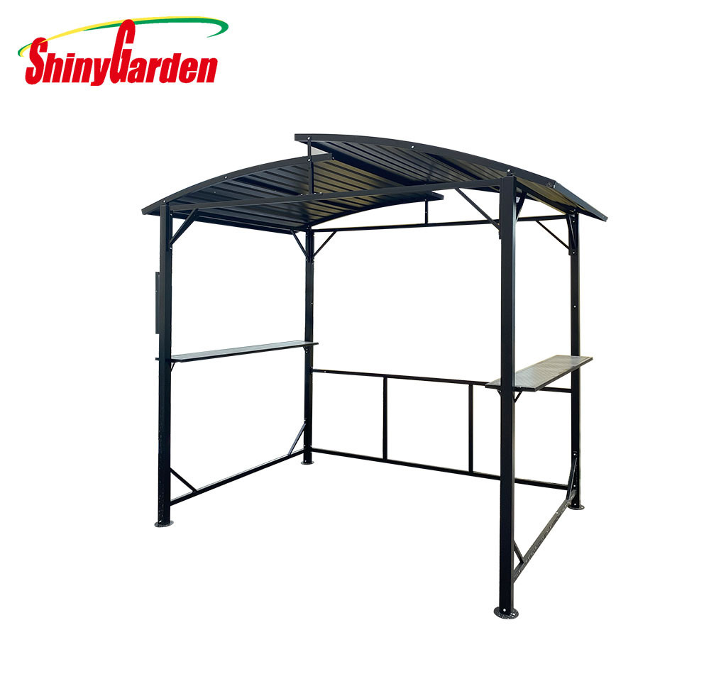 elegant shelter double metallic top BBQ with metal roof decorative gazebo