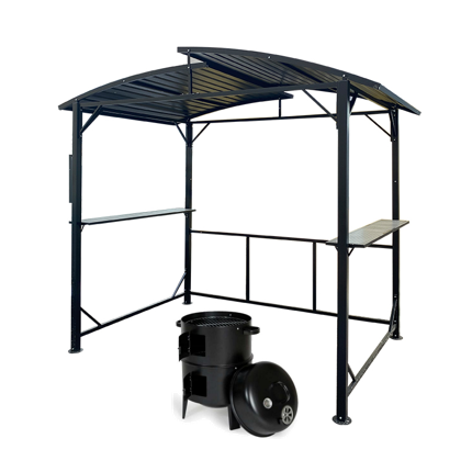 elegant shelter double metallic top BBQ with metal roof decorative gazebo