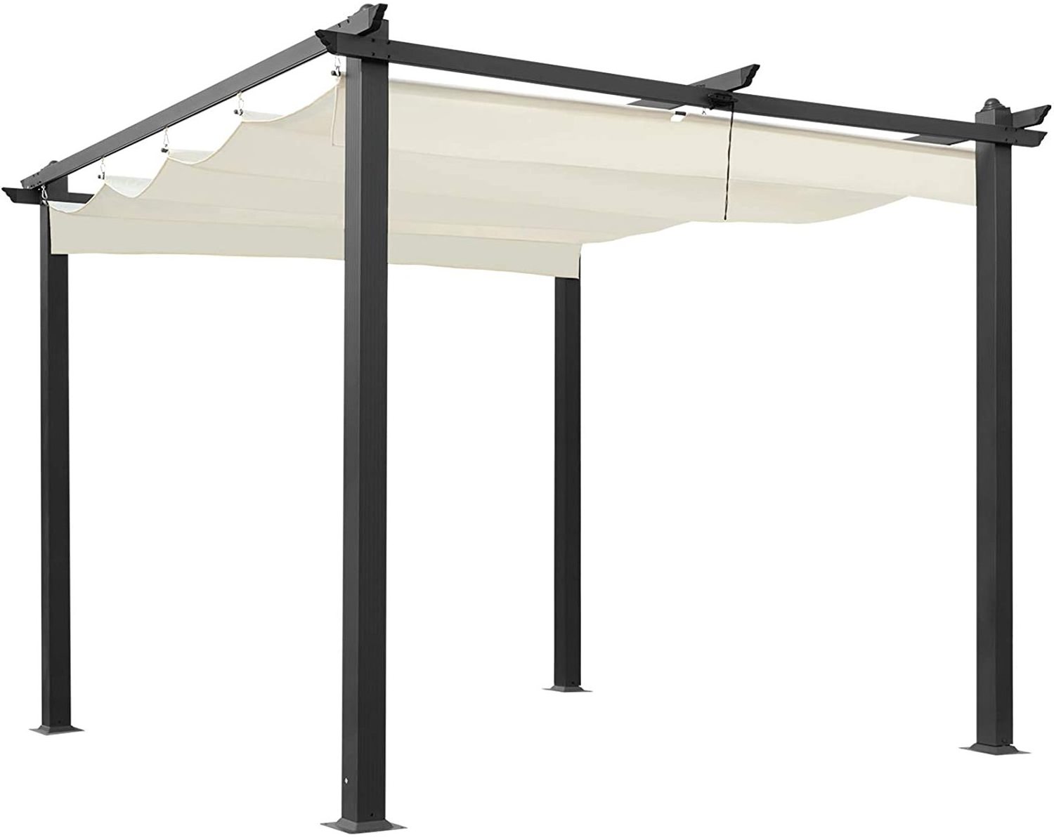 Customized simple waterproof sliding pergola with retractable canopy