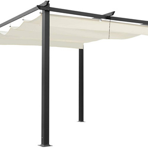 Customized simple waterproof sliding pergola with retractable canopy