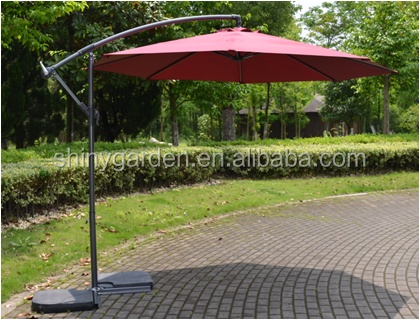 10ft Steel 8ribs Outdoor patio cantilever Umbrella, outdoor banana umbrella, hanging umbrella