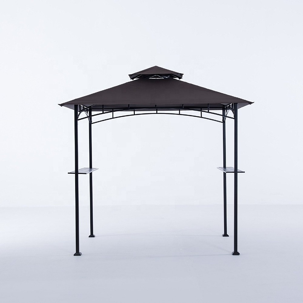 Deluxe Outdoor Garden Metal Decorative Frame BBQ Grill Pavilion Gazebo