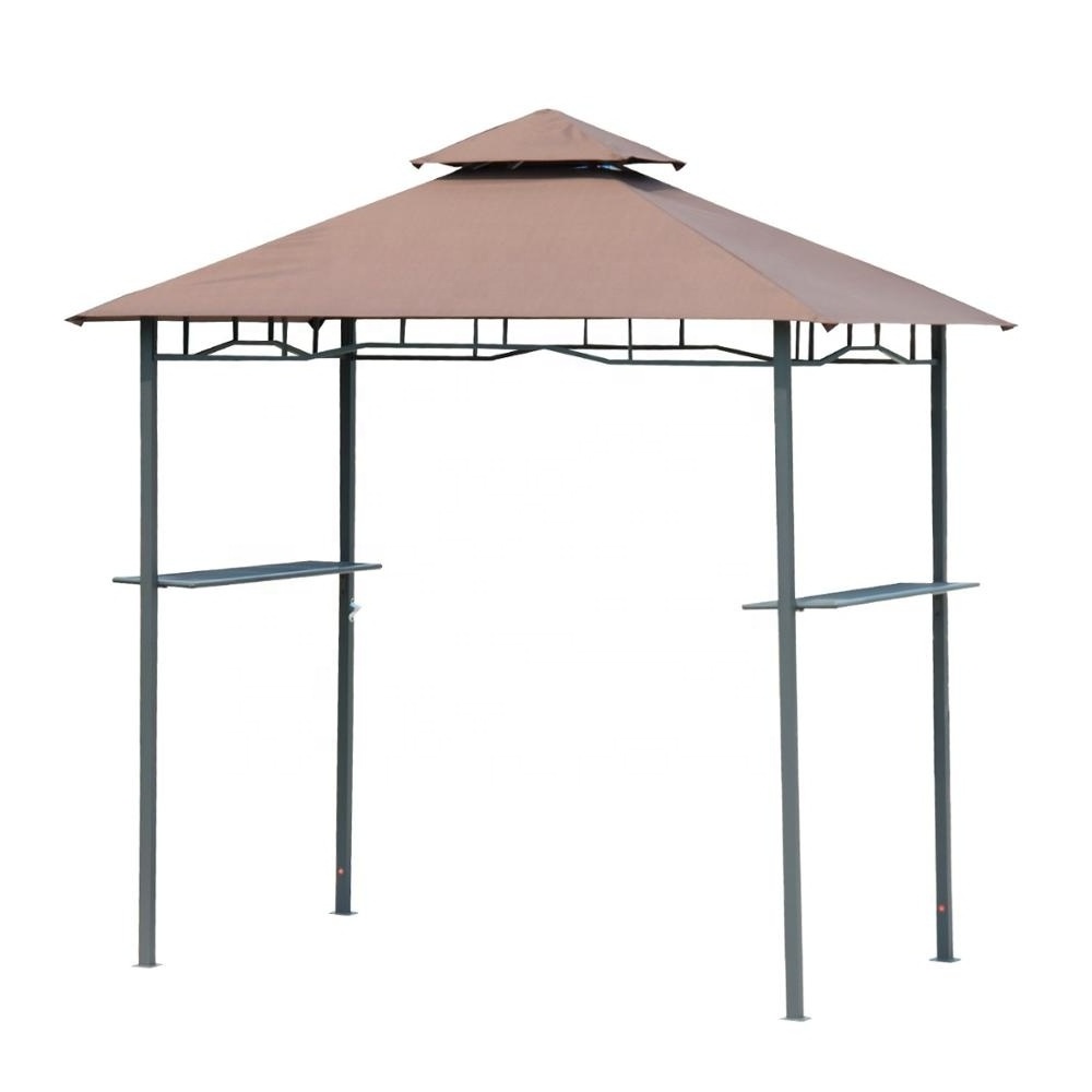 Deluxe Outdoor Garden Metal Decorative Frame BBQ Grill Pavilion Gazebo