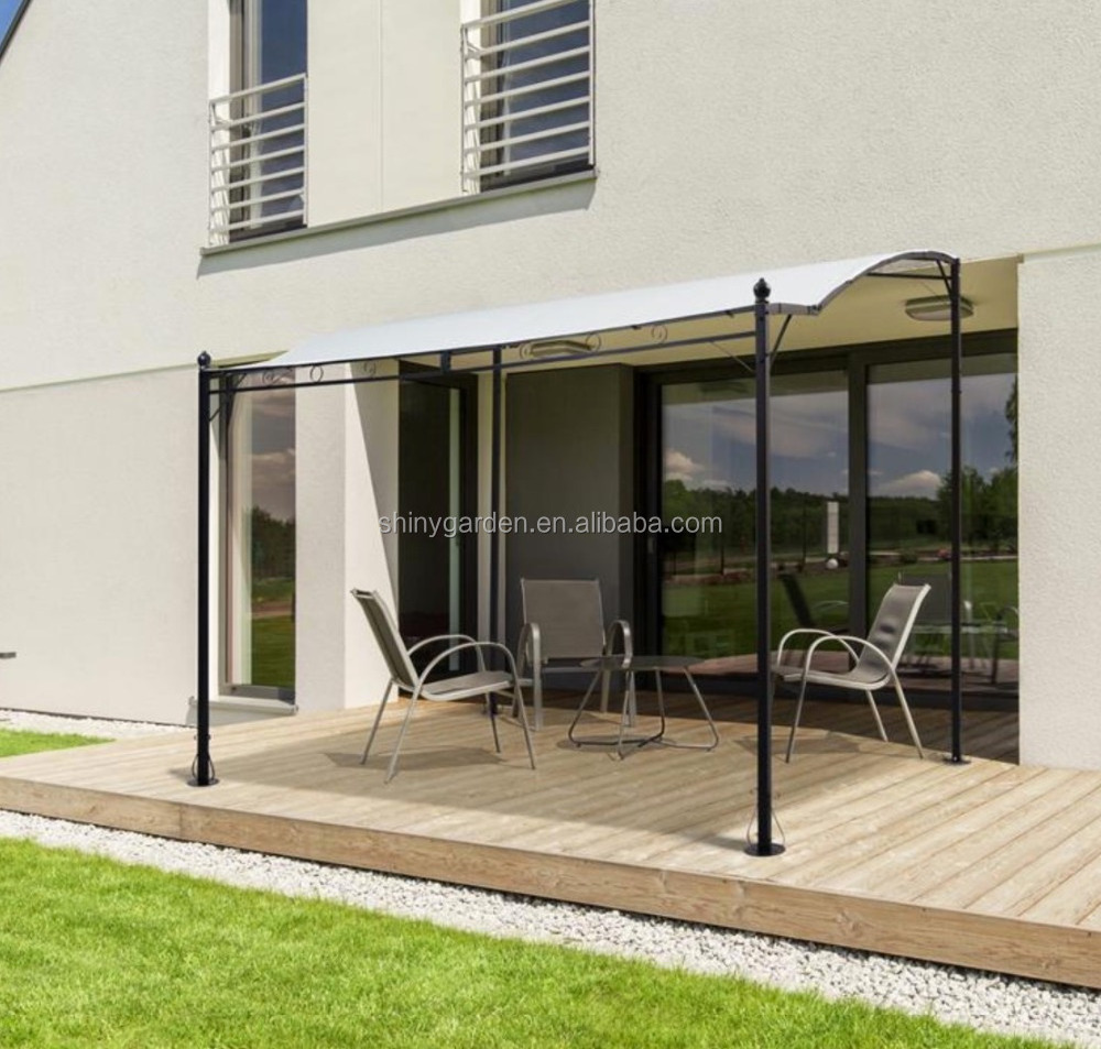 Metal Wall Mounted Gazebo Awning Patio Marquee Shelter Pergola Canopy Door Porch 3M X 2.5M