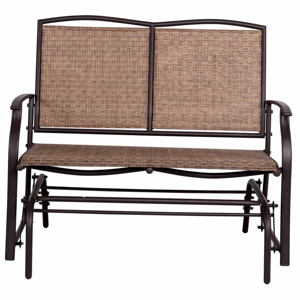 Outdoor Steel Loveseat Double Swing Glider Rocking Chair