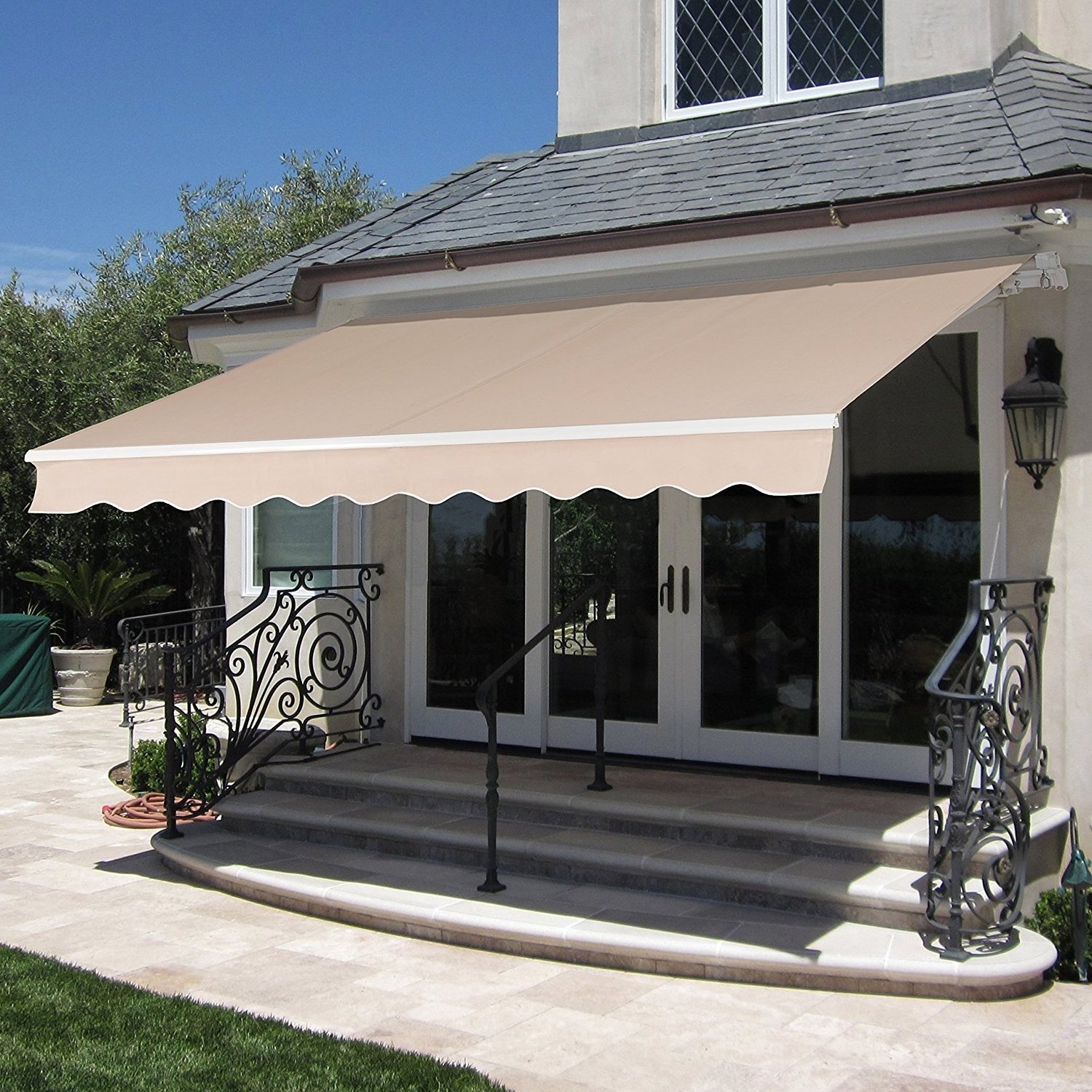 ALDI aluminum manual balcony folding retractable arm awning