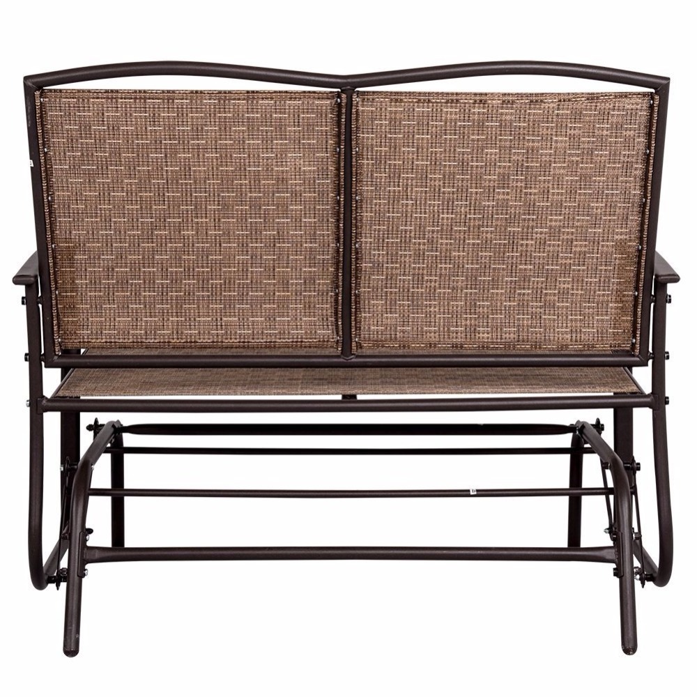 Outdoor Steel Loveseat Double Swing Glider Rocking Chair