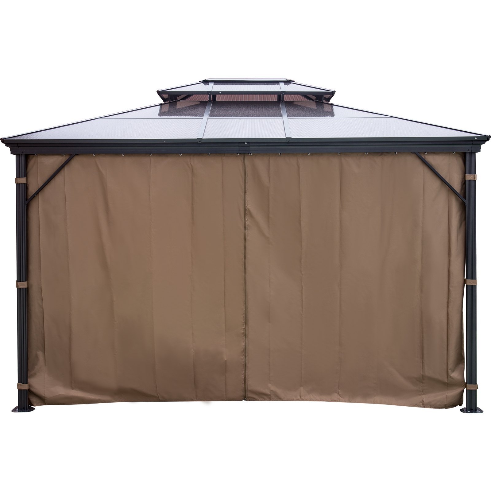 Patio Gazebo Canopy Hardtop with Mosquito Netting 10x12 ft Outdoor Gazebo Canopy