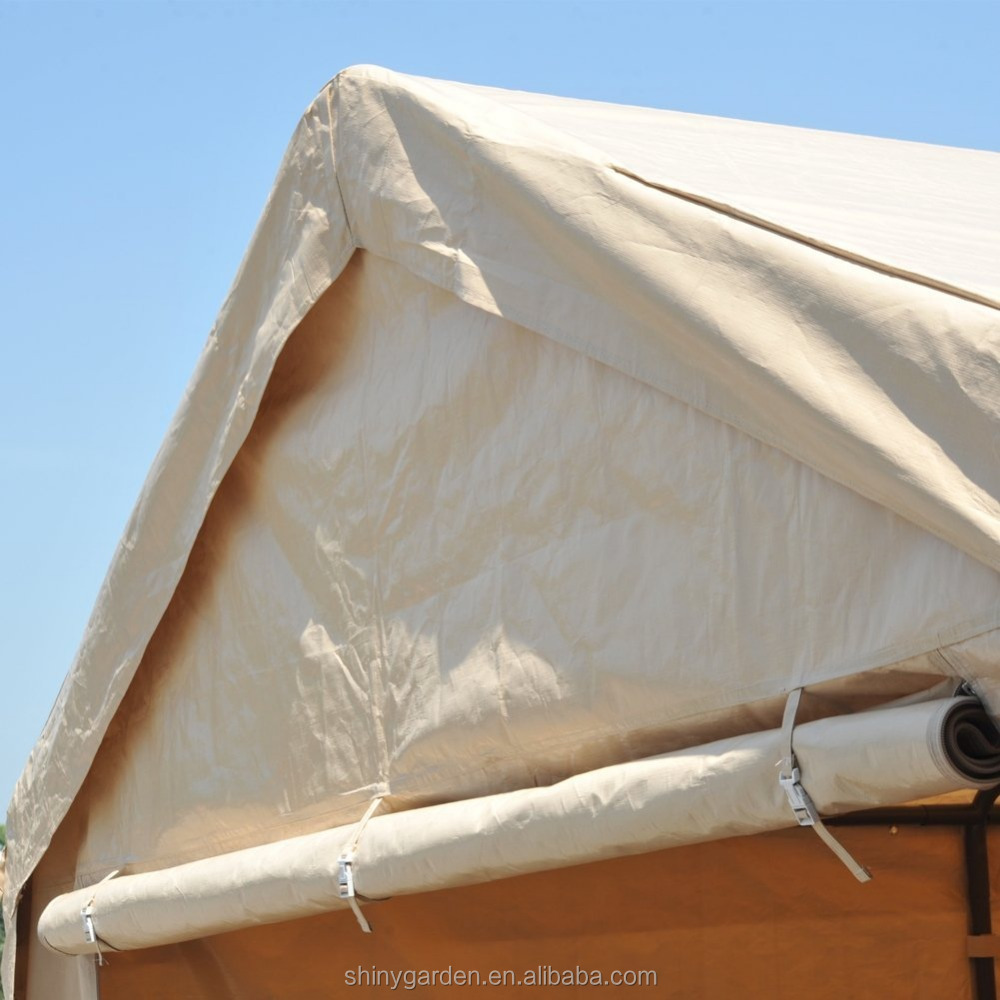 10x20ft Heavy Duty Beige Carport, Car Canopy Versatile Shelter with Sidewalls