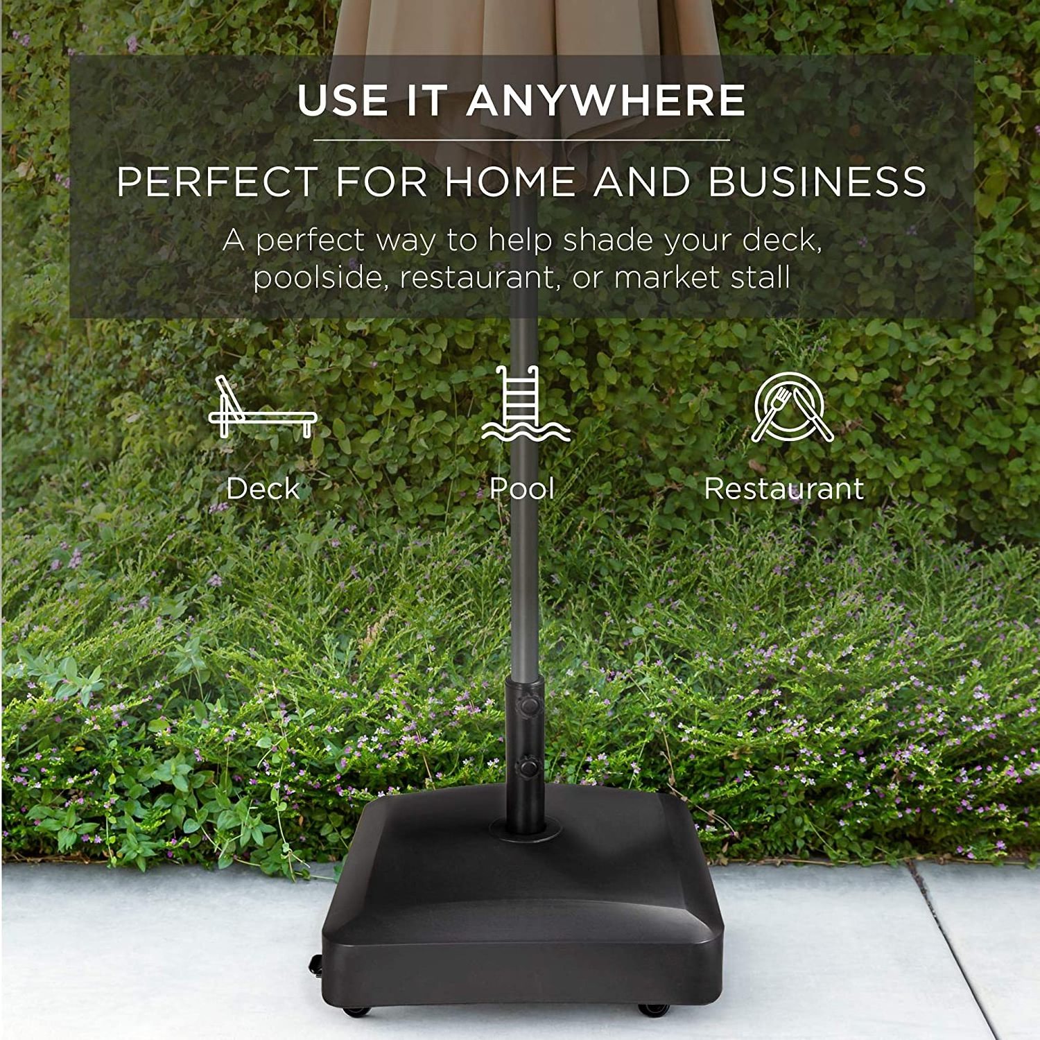 Mobile Umbrella Base, Market umbrella Stand, umbrella base with wheels