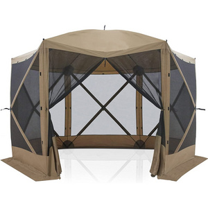 Quick-Set Portable Pop Up Outdoor Instant Camping Pavilion Gazebo Screen Tent 6 Sided Canopy Shelter House