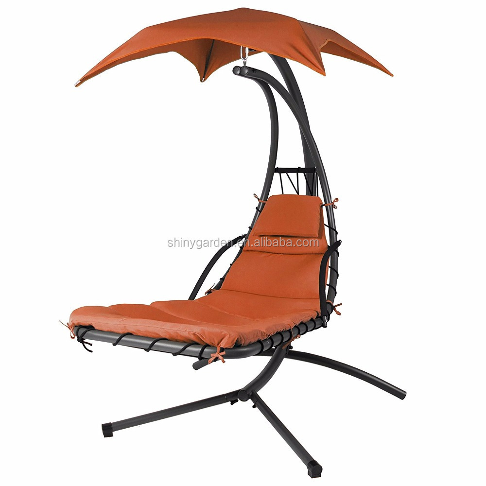 Hanging Chaise Lounger Chair Outdoor Swing Hammock Chair Canopy