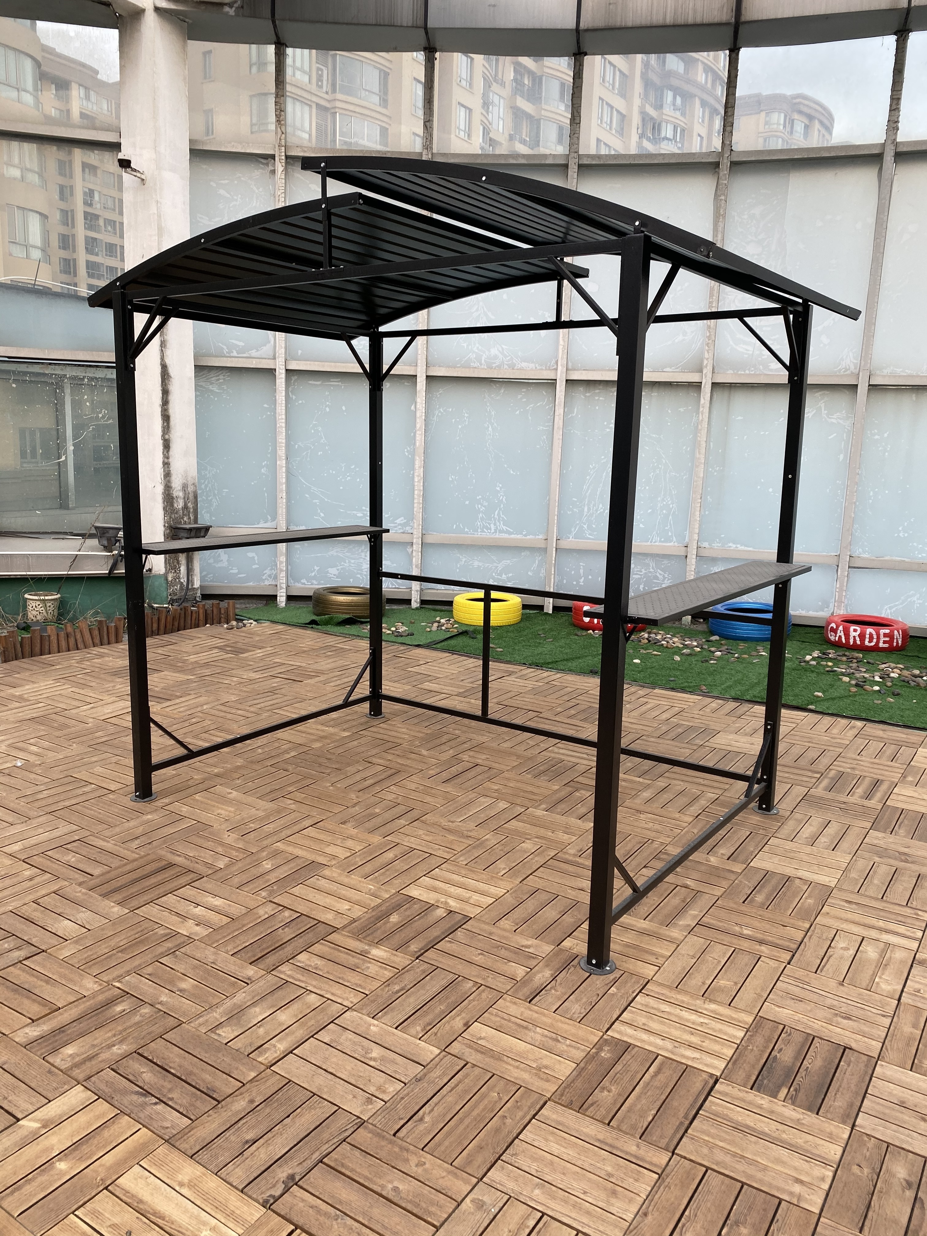 Outdoor bbq gazebo grill roof tent  hard roof tent