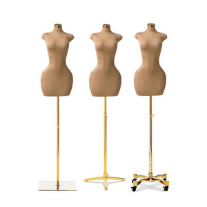 Custom Velvet Curvy Mannequin Foam Big Butt Hips Boobs Busty Fiberglass Women Upper Brown Half Body Plus Size Female Mannequin