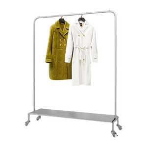 High Quality Coat Rack Floor Hanger Coat Rack Floor Standing Clothes Hanging Silver Clothes Coat Rack With Wheel