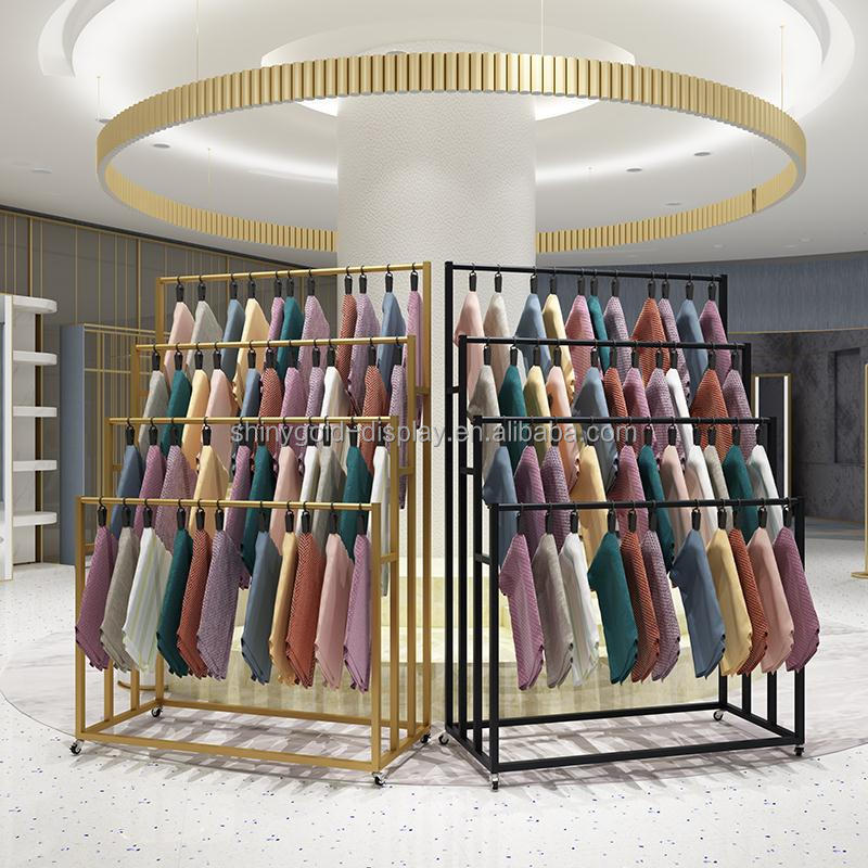 Display Boutique Fabric Store Shelving Stainless Steel Retail Scarf Display Rack For Retail Store