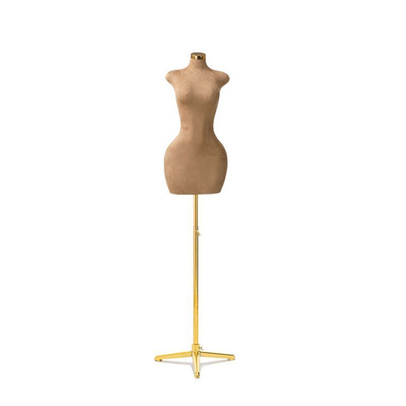 Custom Velvet Curvy Mannequin Foam Big Butt Hips Boobs Busty Fiberglass Women Upper Brown Half Body Plus Size Female Mannequin