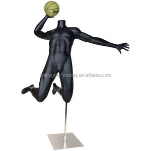 Wholesale Sportswear Store Sports Badminton Dunking Fibreglass Headless Male Sports Mannequin Torso