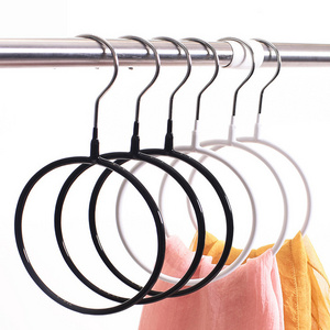 Wholesale Black White Round Holder Towel Scarf Hanger Display Metal Scarf Hangers for Retail