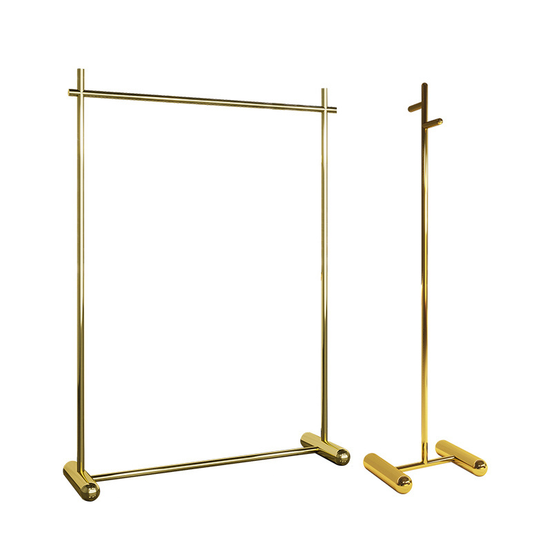 Guangzhou Clothes Rack Clothing Racks Display Golden Metal Clothes Stand For Kids Clothing Shops Stands