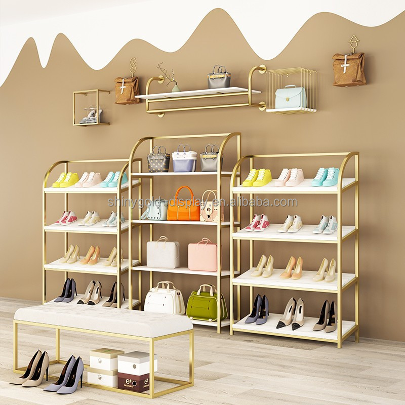 Custom Ladies Bag Shop Design Store Display Fixtures Custom Handbag Shop Display Ideas 3D Renderring Interior Shoes Shop Design