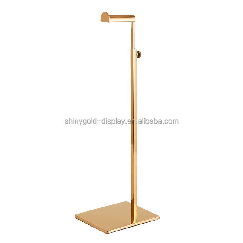 Custom Hanging Handbag Holder Metal Hand Bag Rack Luxury Gold Bag Display Stand for Shop