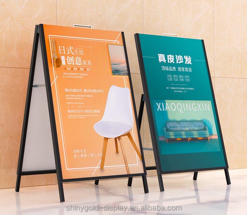 High Quality Outdoor Metal Poster Sign Holder Board Floor Display Stand Standing Display Stand