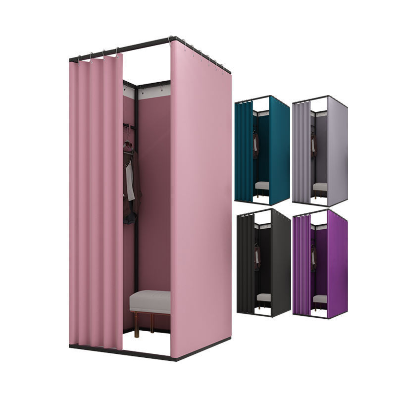 Clothes Shop Changing Room Metal Boutique Mobile Fitting Room With Curtain Modern Luxury Dressing Rooms