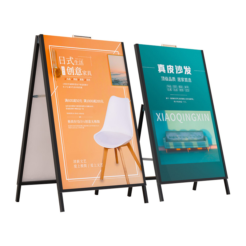 High Quality Outdoor Metal Poster Sign Holder Board Floor Display Stand Standing Display Stand