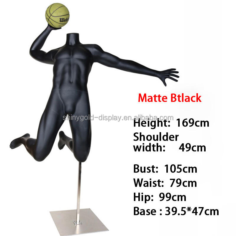 Wholesale Sportswear Store Sports Badminton Dunking Fibreglass Headless Male Sports Mannequin Torso