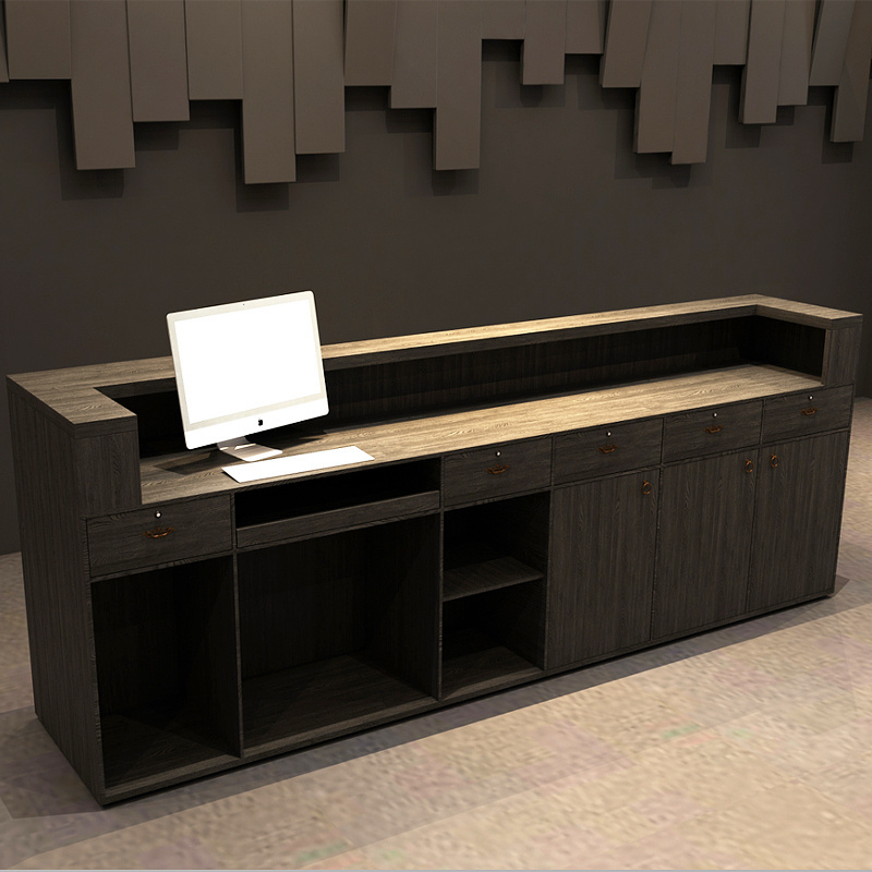 High Quality Reception Desk Black Light Spa Reception Desk For Gym Bar Clothing Store Dance Shop