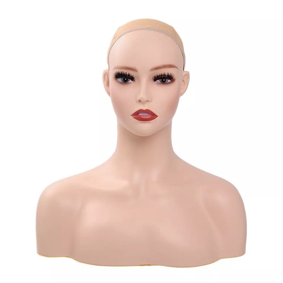 Wig Head Mannequin Wall Display Mannequin Head For Wigs With Makeup Mannequin Head With Shoulders For Wig