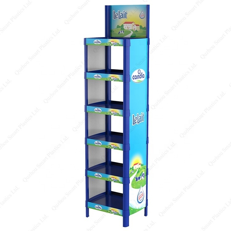 plastic display rack shelf kit plastic market display stands grocery store milk display stand for oil/detergent bottles