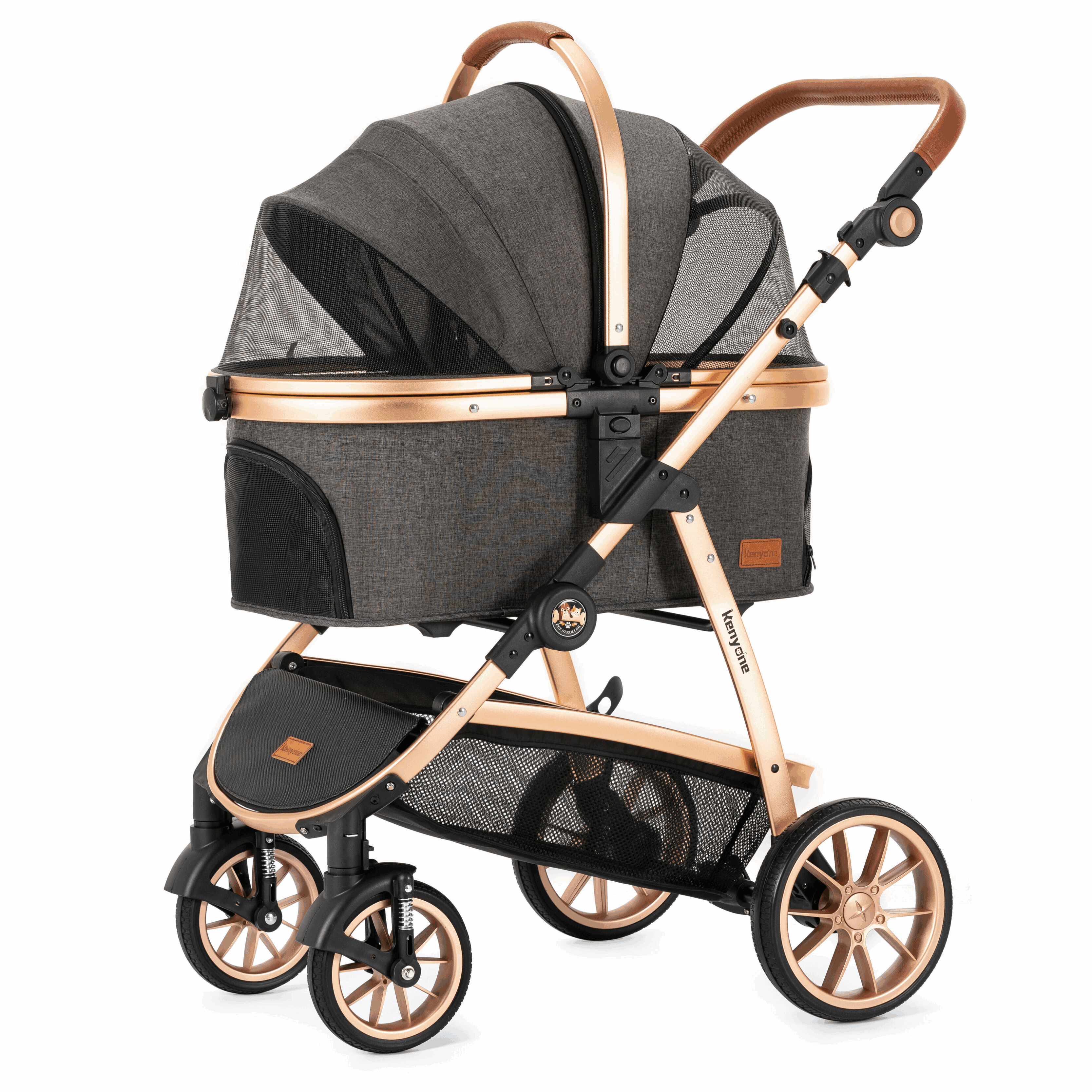 Detachable Pet Baby Stroller for Dog and Cat Foldable 2 in 1 Pet Cart