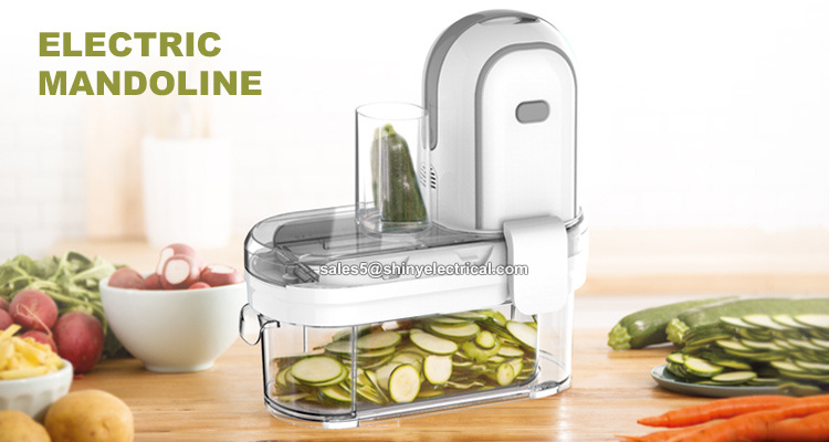 China Shiny Factory Vegetables Slicer 150W Powerful DC Motor  Automatic 7 in 1 functions Electrical Cheese Mandoline Slicer