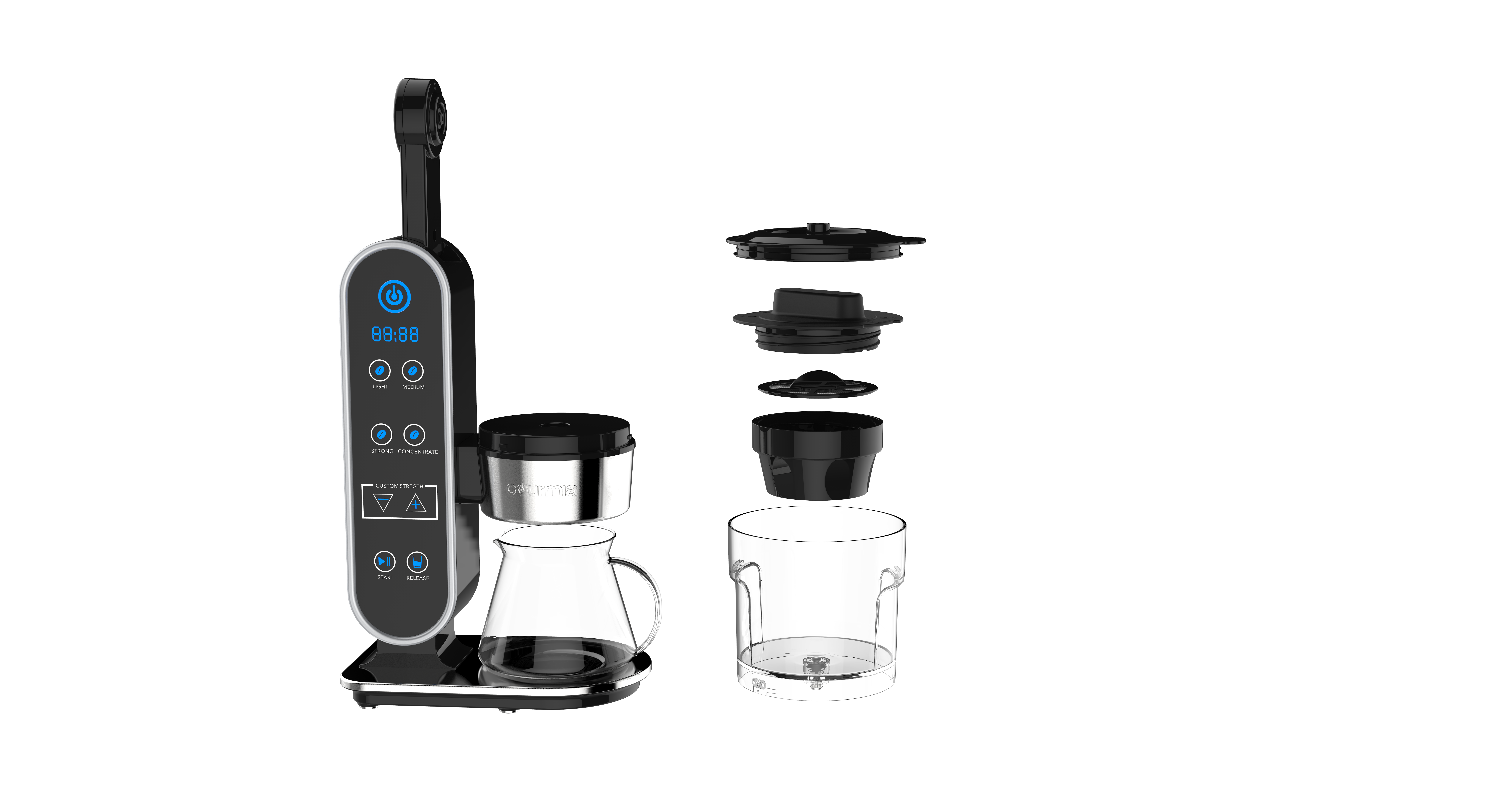 all in 1 coffee maker automatic programmable hot&cold coffee tea espresso supplies vacuum brew coffee machine for hotel and home