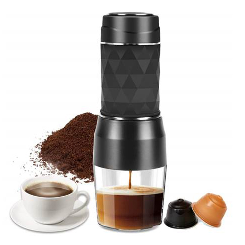 Mini Portable Expresso Coffee Maker Nesoresso cold brew coffee & tea 2 in 1 Capsule & Coffee powder for outdoor traveling in RV