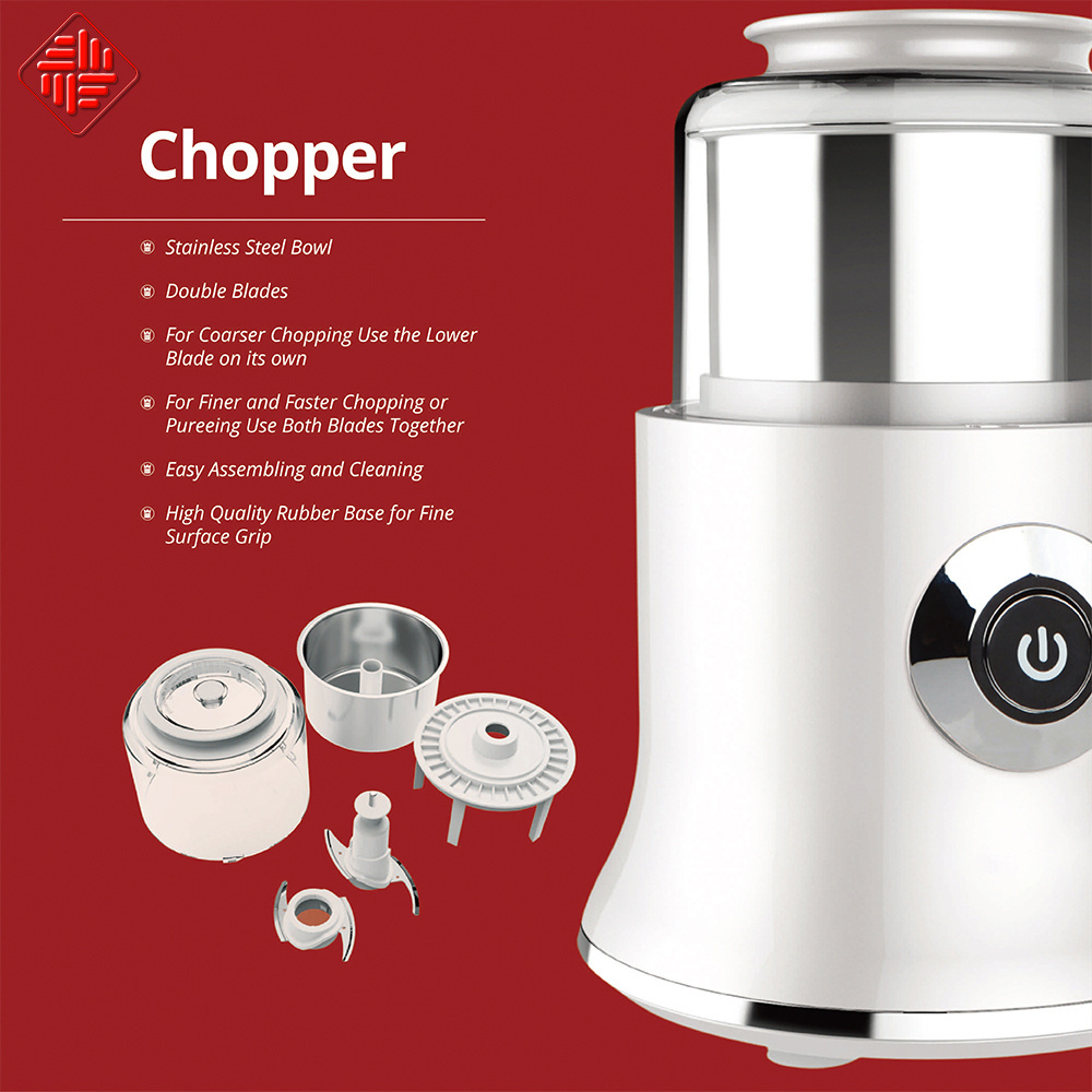 Hands free buttons Electric food chopper multi food chopper fruit and vegetable chopper 500W power with 0.5L big ss food cup